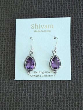 Shivam Amethyst💜 Teardrop💧Earrings